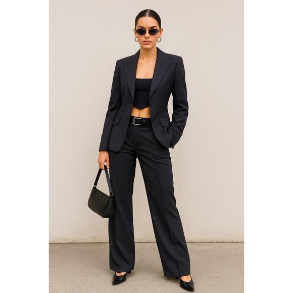 Dolce & Gabbana D&G Y2K Black Pink Pinstripe Blazer 38 Tailored Satin Lined - Picture 1 of 14